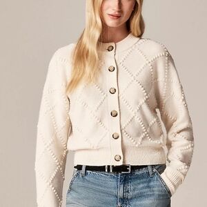 J. Crew Ivory Button-Up Cardigan